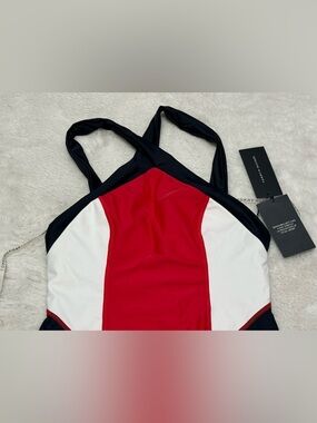Tommy Hilfiguer Women’s Colorblock One-Piece Swimsuit in Red, White & Navy